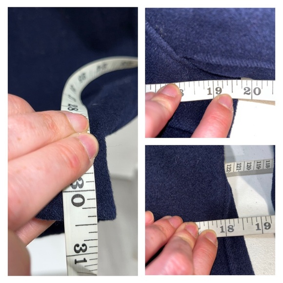 MACKAGE pea coat jacket navy blue black wool blend medium knit collar designer - Picture 13 of 13